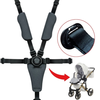 Pasy 5-punktowe do Junama V2 | Szelki Spacerówka, Poduszki Bambus | przelotki półokrągłe